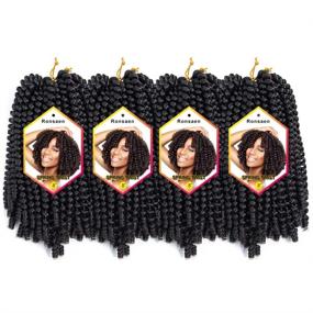 img 4 attached to 🔸 Ronsaen 8 Inch 4 Packs Spring Twist Hair - Real Kanekalon Synthetic Crochet Braids Braiding Hair Extensions, Color #2