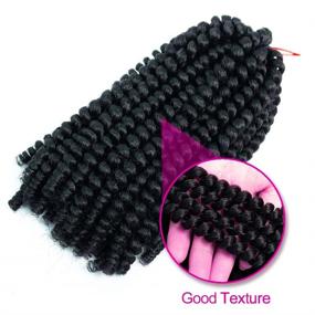 img 1 attached to 🔸 Ronsaen 8 Inch 4 Packs Spring Twist Hair - Real Kanekalon Synthetic Crochet Braids Braiding Hair Extensions, Color #2