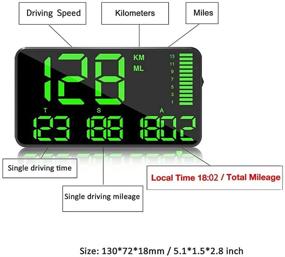 img 3 attached to 🚗 KingNeed C90 - Универсальный цифровой GPS-дисплей на лобовое стекло, спидометр с предупреждением о превышении скорости, автомобильные часы и 5,4-дюймовый большой экран для автомобилей и грузовиков.