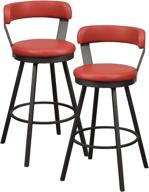 🪑 homelegance appert swivel pub height chair (set of 2), 30-inch seat height, red - stylish and comfortable swivel chairs for elevated home dining spaces logo