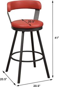 img 1 attached to 🪑 Homelegance Appert Swivel Pub Height Chair (Set of 2), 30-inch Seat Height, Red - Stylish and Comfortable Swivel Chairs for Elevated Home Dining Spaces