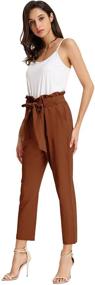 img 3 attached to 👖 Women's Slim Fit Office Pencil Pants with Paper Bag Waist by GRACE KARIN