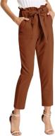 👖 women's slim fit office pencil pants with paper bag waist by grace karin logo