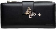 🦋 stylish and practical hoyofo butterfly leather bifold wallet for women – black logo