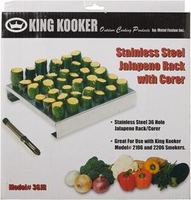 img 3 attached to 🌶️ Stainless-Steel 36-Hole Jalapeno Rack with Corer - King Kooker 36JR