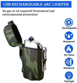 img 1 attached to Warrior Tech Sleek USB Rechargeable Flameless Upgraded Dual Arc Plasma Lighter (Military): Unleashing the Ultimate in Portability and Performance