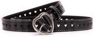 hollow heart pu leather dress & jeans narrow waist belt for women fashion, girls, and ladies - heart buckle logo