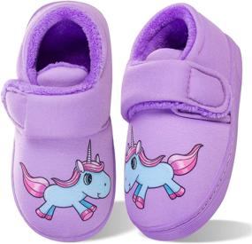 img 4 attached to 🦄 Adorable Adjustable Unicorn Toddler Slippers - Boys' Cartoon Shoes