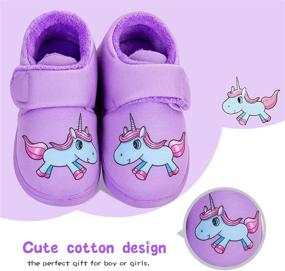 img 3 attached to 🦄 Adorable Adjustable Unicorn Toddler Slippers - Boys' Cartoon Shoes