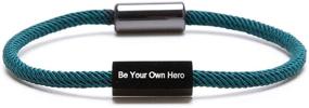 img 4 attached to 🌟 Bivei Inspirational Magnetic Clasp Rope Cord Bracelets: Motivational Quotes, Positive Sayings, Encouragement Cuff Jewelry - Thoughtful Gift for Positivity