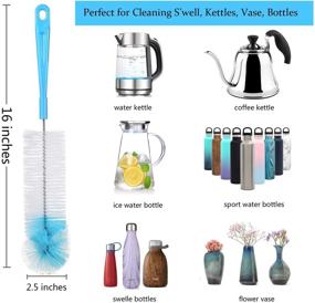 img 3 attached to 🧼 ALINK Bottle Cleaning Brush Set - Long Handle Bottle Cleaner for Wine/Beer Bottles, Thermos, Feeder, S’Well, Sports Bottles, Plus Kettle Spout/Lid Brush, Straw Brush