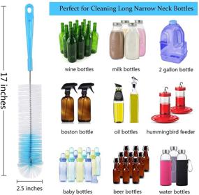 img 2 attached to 🧼 ALINK Bottle Cleaning Brush Set - Long Handle Bottle Cleaner for Wine/Beer Bottles, Thermos, Feeder, S’Well, Sports Bottles, Plus Kettle Spout/Lid Brush, Straw Brush