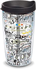 img 4 attached to Tervis Warner Brothers Friends Pattern Insulated Tumbler - 16 oz Clear Cup with Wrap and Black Lid