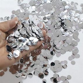 img 4 attached to 🎉 Впечатляющие серебряные конфетти: 10мм бумажные круги для украшения вечеринки на свадьбе - 3000шт.