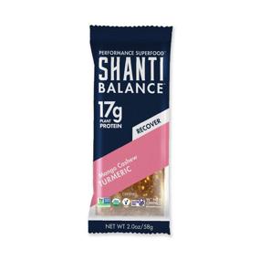 img 4 attached to SHANTI BALANCE, RECOVER Mango Cashew Turmeric Bars - 17G Plant-Based Protein, Organic & Gluten-Free Superfood for Immunity Boosting, Performance Nutrition - 12 Count, 2 oz Bars