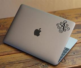 img 2 attached to 🔤 Personalized ViaVinyl Monogram Die Cut Decal/Sticker for Windows, Yeti and RTIC Tumblers, Macbooks, and More! (Letter "A", Black) – Multiple Color and Letter Options Available