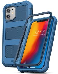 img 3 attached to 📱 Ultra-Protective Rugged Full-Body Holster Cover (Blue) - Encased BallisticShield Case with Belt Clip for iPhone 12/12 Pro (2020 Screenless Edition)