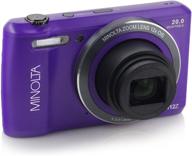 enhanced seo: minolta mn12z purple wi-fi digital camera with 12x optical image stabilized zoom logo