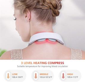 img 2 attached to 🧖 Portable Cordless Neck Massager with Heat - 6 Modes & 16 Levels for Deep Tissue Cervical Massage, Pain Relief & Relaxation at Home, Office, and Travel - Ideal Gift for Women and Men