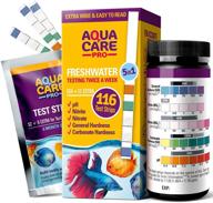 🐠 5-in-1 freshwater aquarium and pond test strips - ph, nitrite, nitrate, gh & kh levels testing kit for fish tank - easy read wide strips, complete water testing guide included - 116 ct logo