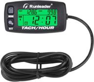 🕑 runleader digital maintenance hour meter: track hours & rpm with backlight display for generators, motorcycles, lawn mowers, chainsaws, marine boats, and jet skis logo