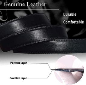 img 1 attached to 👔 JINIU Leather Automatic Buckle Ratchet Men's Belt