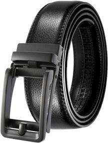 img 4 attached to 👔 JINIU Leather Automatic Buckle Ratchet Men's Belt