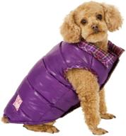 🐶 stylish and cozy: fashion pet purple reversible puffy dog vest extra small logo