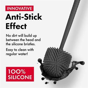 img 3 attached to 🚽 Tyroler Bright Tools: Silicone Toilet Brush Set with Anti-Stick Bristles - Universal Fit for All Toilets & Bathrooms (Gray)