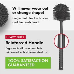 img 2 attached to 🚽 Tyroler Bright Tools: Silicone Toilet Brush Set with Anti-Stick Bristles - Universal Fit for All Toilets & Bathrooms (Gray)