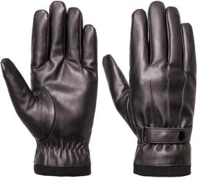 img 4 attached to SANKUU Leather Touchscreen Closure Waterproof Men's Accessories for Gloves & Mittens