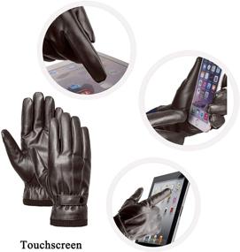 img 3 attached to SANKUU Leather Touchscreen Closure Waterproof Men's Accessories for Gloves & Mittens