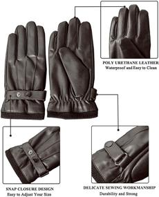 img 2 attached to SANKUU Leather Touchscreen Closure Waterproof Men's Accessories for Gloves & Mittens