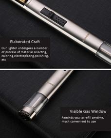 img 1 attached to Blue Jet Torch Lighter Pen Style: Adjustable Flame, Refillable Gas for Cigars and Cigarettes - 1300℃ Fire Starter with Visible Gas Window