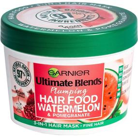 img 4 attached to Garnier Ultimate Blends Plumping Hair Food Watermelon 3-In-1 Fine Hair Mask Treatment - 390ml