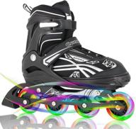 🌟 cunmucu adjustable roller blades skates: all illuminating wheels for girls boys kids, women men adults - perfect outdoor beginner inline skates with patines para mujer логотип