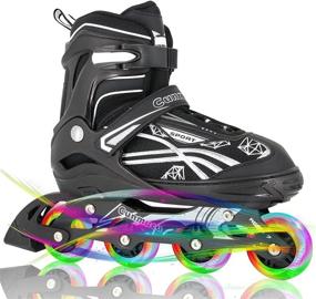 img 4 attached to 🌟 Cunmucu Adjustable Roller Blades Skates: All Illuminating Wheels for Girls Boys Kids, Women Men Adults - Perfect Outdoor Beginner Inline Skates with Patines para Mujer