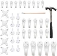 🔩 versatile invisible nail screws wall hooks: no nails, easy hanging for pictures, frames, tapestry, wall art – white logo