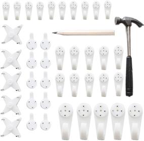 img 4 attached to 🔩 Versatile Invisible Nail Screws Wall Hooks: No Nails, Easy Hanging for Pictures, Frames, Tapestry, Wall Art – White