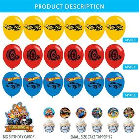 img 2 attached to 🏎️ Hot Wheels Wild Racer Themed Birthday Party Supplies: Cake Topper, Banner, Balloons, Aluminum Film Balloon Kit