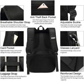 img 1 attached to Лучший рюкзак для ноутбука 17 дюймов: водонепроницаемый, прочный с USB-портом для зарядки - идеальный подарок для студентов и путешественников (17 дюймов, черный)