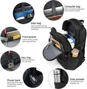 img 3 attached to Лучший рюкзак для ноутбука 17 дюймов: водонепроницаемый, прочный с USB-портом для зарядки - идеальный подарок для студентов и путешественников (17 дюймов, черный)