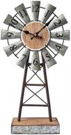 🕰️ vintage galvanized windmill table clock: farmhouse kitchen decor with rustic charm logo