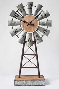 img 2 attached to 🕰️ Vintage Galvanized Windmill Table Clock: Farmhouse Kitchen Decor with Rustic Charm