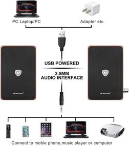 img 1 attached to Enhance Your Audio Experience with Vaensong JT009 Woodiness 2.0 Channel Computer Speakers - USB Powered, Surround Sound, Enhanced Bass, Easy-Access Volume Control - Ideal for Desktop or Laptops PC (Brown)