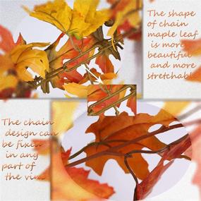 img 2 attached to 🍁 WUKOKU 1 Pack Fall Chain Garland Maple Leaf 5.9ft Artificial Autumn Leaves Garland Decorations for Outdoor Thanksgiving Halloween (Yellow)