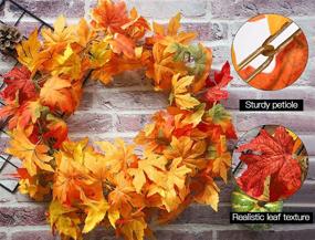 img 1 attached to 🍁 WUKOKU 1 Pack Fall Chain Garland Maple Leaf 5.9ft Artificial Autumn Leaves Garland Decorations for Outdoor Thanksgiving Halloween (Yellow)