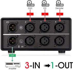 img 3 attached to 🔀 Nobsound MC103 Pro 3-in: 3-Way XLR аудио переключатель и конвертер - великолепный пассивный стерео селектор переключатель