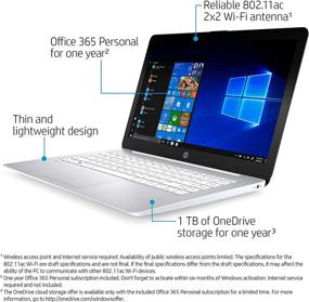 img 2 attached to 💻 HP Stream 14-Inch Touchscreen Laptop: AMD Dual-Core A4-9120E, 4GB RAM, 64GB eMMC, Windows 10 Home in S Mode + Office 365 1-Year (14-ds0110nr, Diamond White)