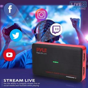 img 2 attached to 📹 AV Game Live Streaming Capture Card Video Recording System - Full HD 1080P Digital Media File Creation System w/ HDMI, Audio for USB, SD, PC, DVD, PS4, PS3, Xbox One, Xbox 360, Wii - Pyle PHDRCB48.5